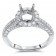 1.5ct Stone Round Halo Engagement Ring with Milgrain