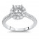 1 ct Pave Round Halo Engagement Ring 