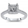 1.5ct Center Stone Square Halo Micro Pave Engagement Ring