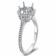 Round Halo Engagement Ring with Double Micro Pave for 1 Carat Stone
