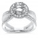 3/4 ct Stone Vintage Round Halo Engagement Ring