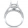 Round Halo Engagement Ring with Stones on 3 Side Stones