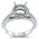 1ct Stone Round Halo Engagement Ring with Stones on 3 Side Stones