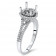 Round Halo Engagement Ring with Split Shank for 1.25ct Center Stone
