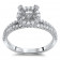 1ct Stone 18k White Gold Round Micro Pave Halo Engagement Ring