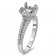 18k White Gold Round Micro Pave Halo Engagement Ring for 1ct Stone