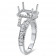 Rectangular Engagement Ring with Halo for 3ct Stone