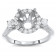 1.5ct Center Stone Round Halo 3 Stone Engagement Ring