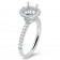 Round Halo MicroPave Engagement Ring for 1ct Stone 