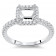 0.50ct Stone Square Halo Micro Pave Engagement Ring