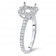 Square Halo Micro Pave Engagement Ring for 0.50ct Stone