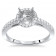 1ct Stone Round Halo Engagement Ring with Side Stones