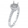 Round Halo Micro Pave Engagement Ring for 1.5ct Stone
