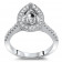 1.25ct Center Stone Pear Shape Halo Engagement Ring