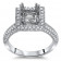 2ct Stone Square Micro Pave Halo Engagement Ring