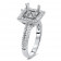 Square Micro Pave Halo Engagement Ring for 2ct Stone