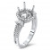 Round Halo Parallel Split Shank Engagement Ring for 2 Carat Stone