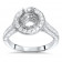 1ct Stone Round Halo Engagement Ring with Cathedral