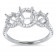 0.37ct Three Stone Round Halo Engagement Ring