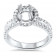 Round Halo Engagement Ring 3 Row Side Stones