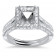 1ct Stone Square Halo Micro Pave Engagement Ring