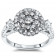 1ct Stone Three Stone Illusion Halo Engagement Ring