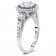 Three Stone Illusion Halo Engagement Ring for 1ct Stone