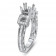 Three Stone Engagement Ring with Baguettes for 1ct Stone