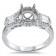 1ct Stone Round Halo Engagement Ring with 2 Baguettes
