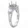 Round Halo Engagement Ring with 2 Baguettes for 1ct Stone