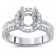 1ct Stone Round Halo Engagement Ring with Channel Baquettes