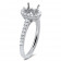 Oval Micro Pave Engagement Ring with Halo for 1.5 ct Stone