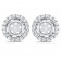 Round Halo Micro Pave Earrings for 1.5 Carat Stone 