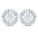 Round Micro Pave Halo Earrings for 1.5 ct Stone