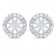Round Micro Pave Halo Earrings for 1.5 ct Stone
