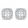 Double Halo Cushion Earrings for 1.25ct Stone
