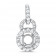 Round Halo Swinging Bail Diamond Pendant for 0.5ct Stone