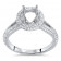 Round Halo Pave Engagement Ring for 2ct Center Stone