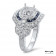 Sapphire Halo Engagement Ring for 1ct Center Stone