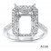 7ct Stone Rectangular Engagement Ring with Halo