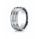 10k White Gold 8mm Comfort-Fit Satin-Finished High Polished Center Trim and Round Edge Carved Design Band
