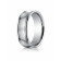 14k White Gold 7.5mm Comfort-Fit Satin-Finished Concave Round Edge Carved Design Band