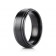 8mm Black Titanium Ring with High Polished Double Edge