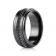 8mm Black Titanium Ring with Black Cubic Zirconia