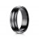 7.5mm Black Titanium Ring With Rounded Center