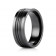 8mm Black Titanium Ring With High Polish & Satin Finish