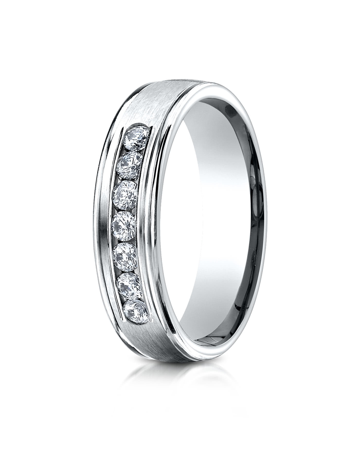 14K White Gold Diamond Flush-Set Diamond Band