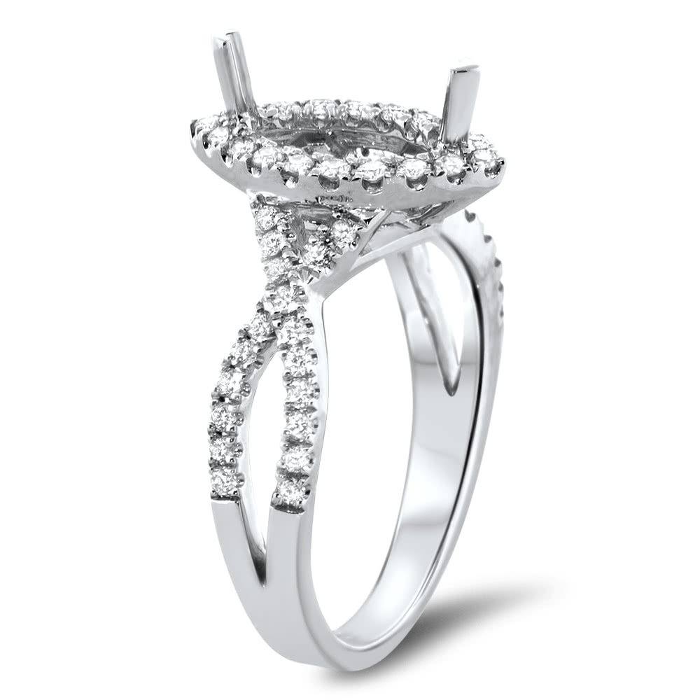 Infinity Marquise Halo  Engagement  Ring  for 1 Stone AR14 