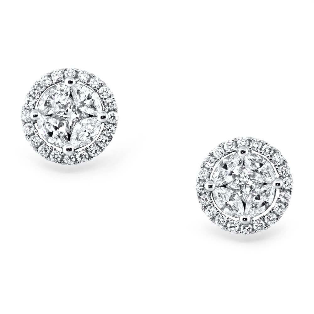 Illusion Ladies Diamond Earrings 2.35ct AE14 009